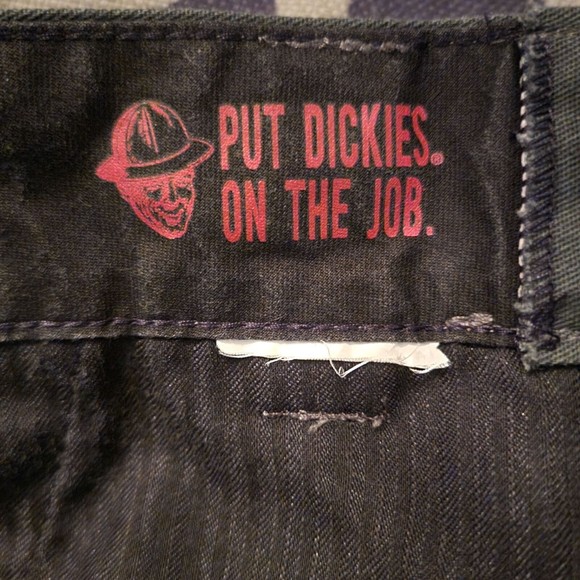 Dickies Unisex Green Slim‎ Fit Dark Wash Flat Front Chino Shorts Size 28 - Picture 5 of 9